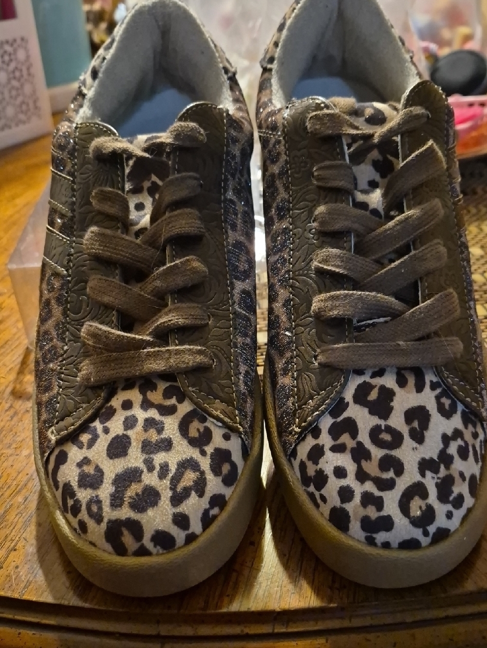 New! Tan Leopard Print Sneakers